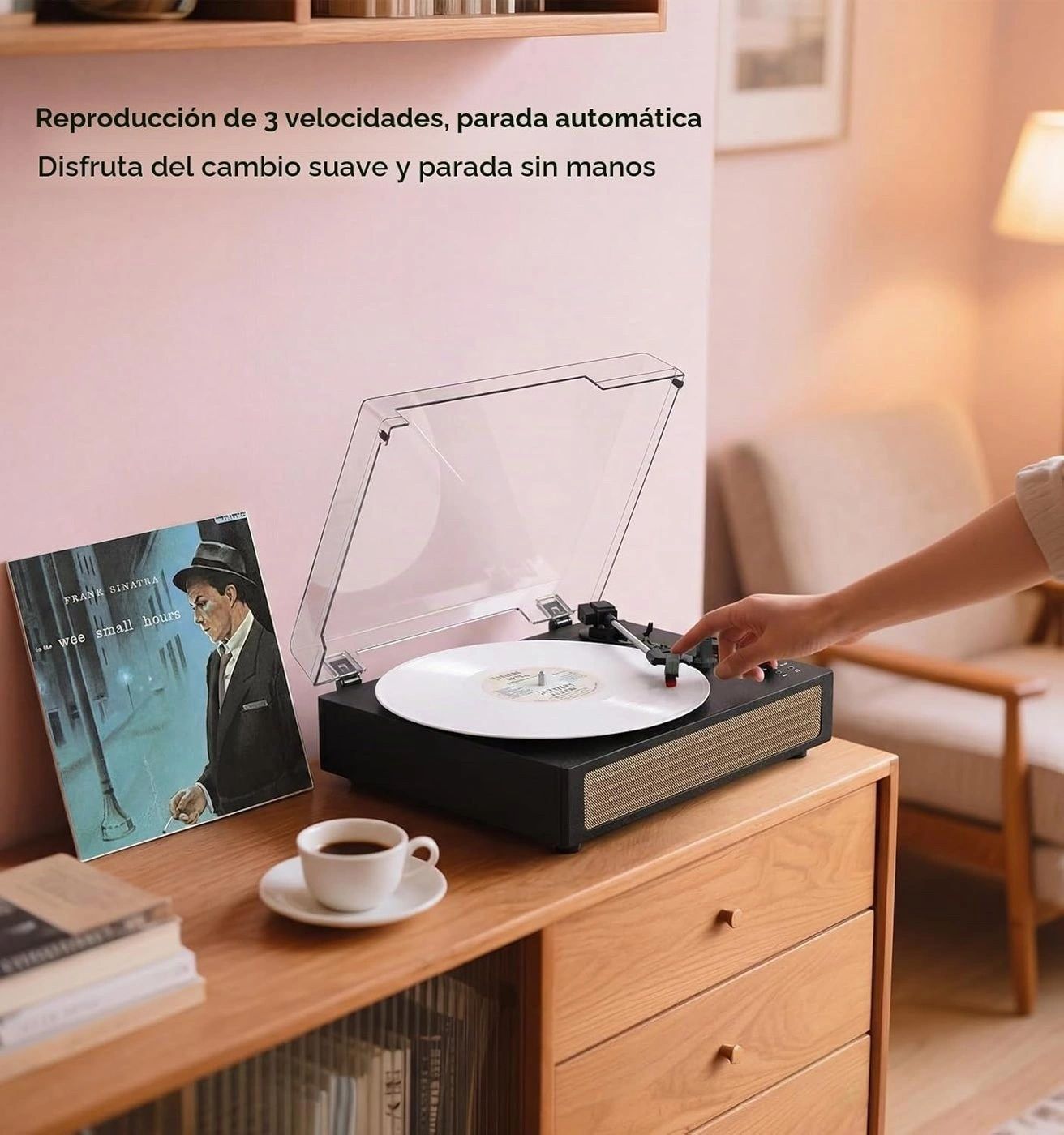 Tocadiscos Negro Graves y Agudos vista 5