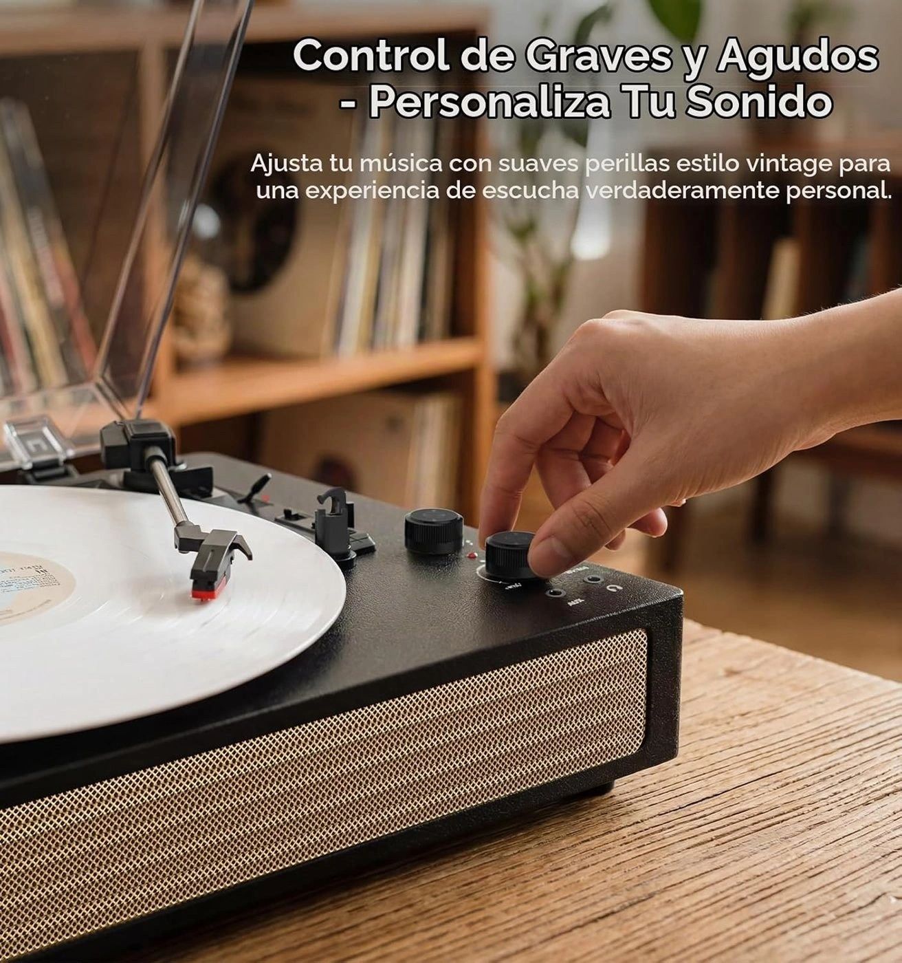 Tocadiscos Negro Graves y Agudos vista 4