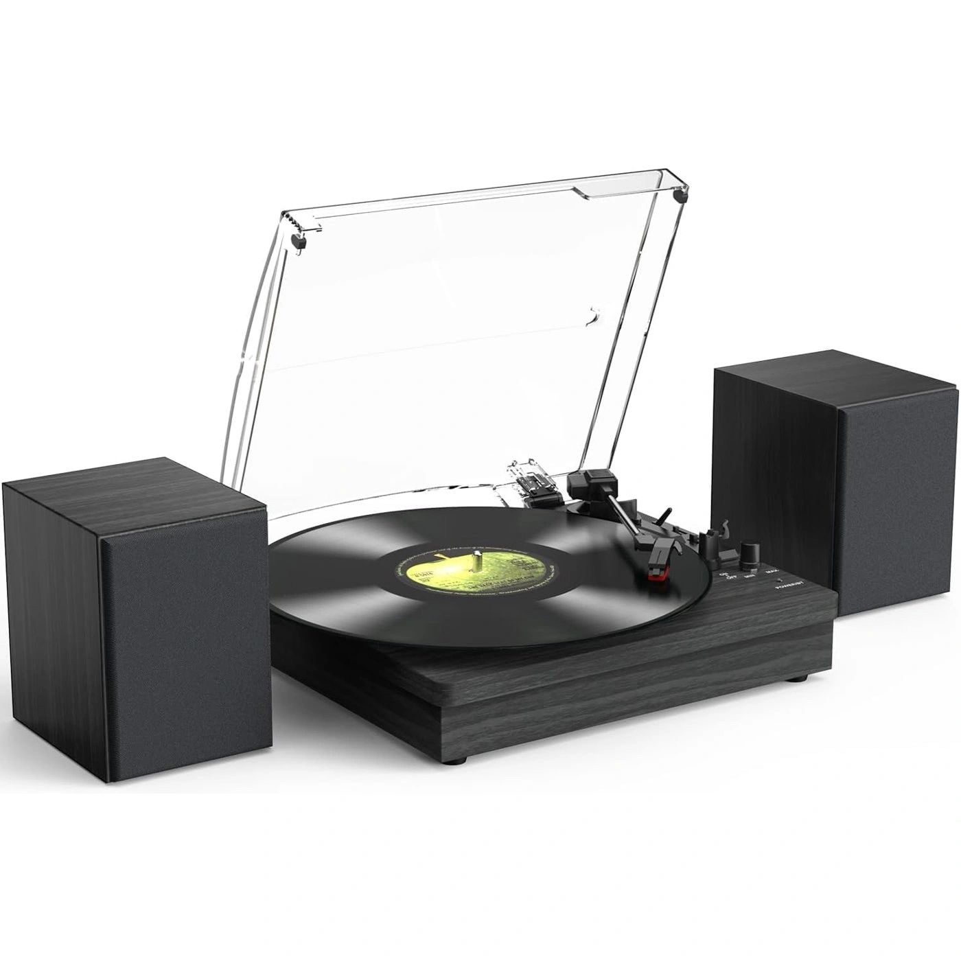 Tocadiscos Negro con Parlantes