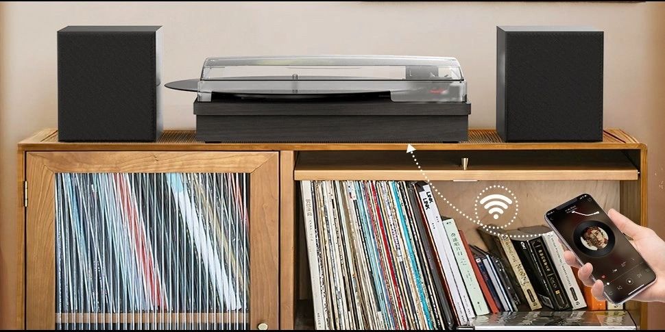 Tocadiscos Negro con Parlantes vista 4