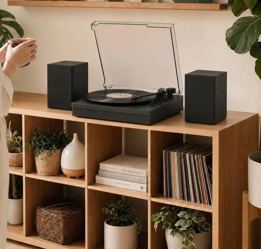 Tocadiscos Negro con Parlantes vista 5