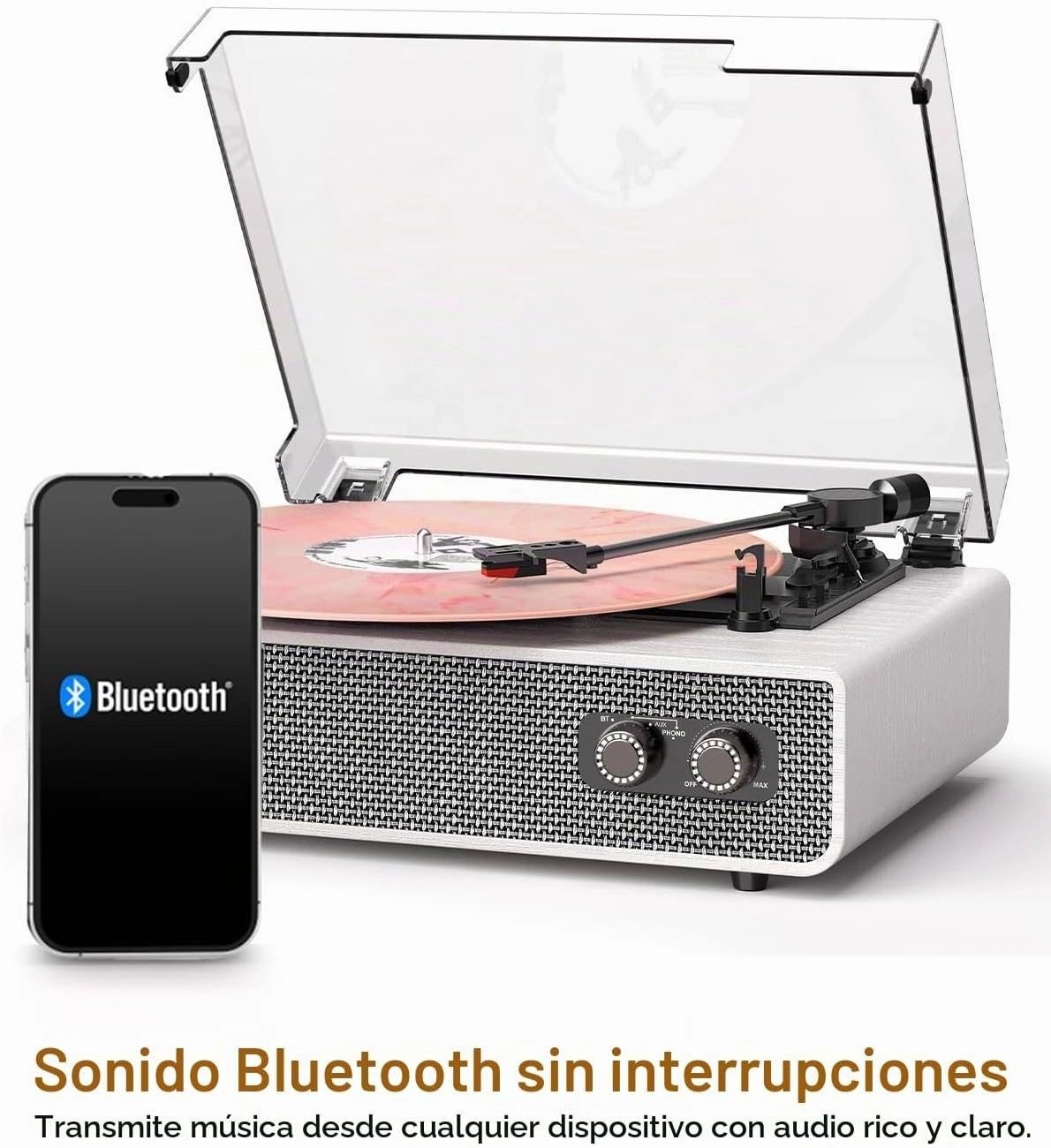 Tocadiscos Blanco 20 W Aguja de Rubí vista 3