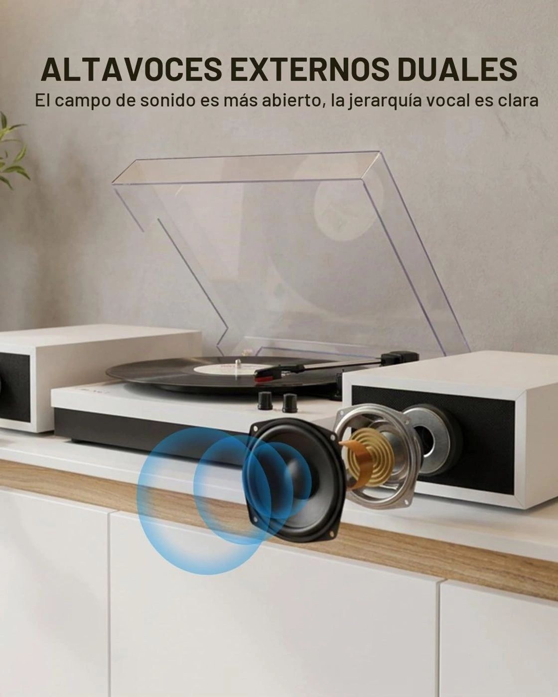 Tocadiscos LP&No.1 Blanco vista 7