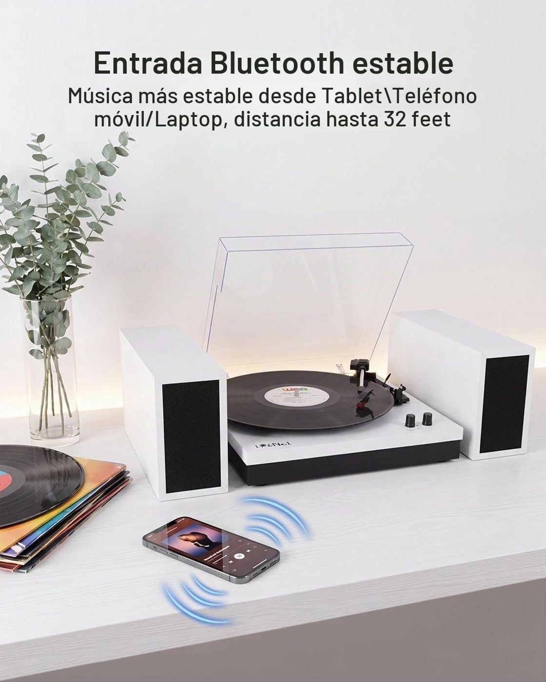 Tocadiscos LP&No.1 Blanco vista 3