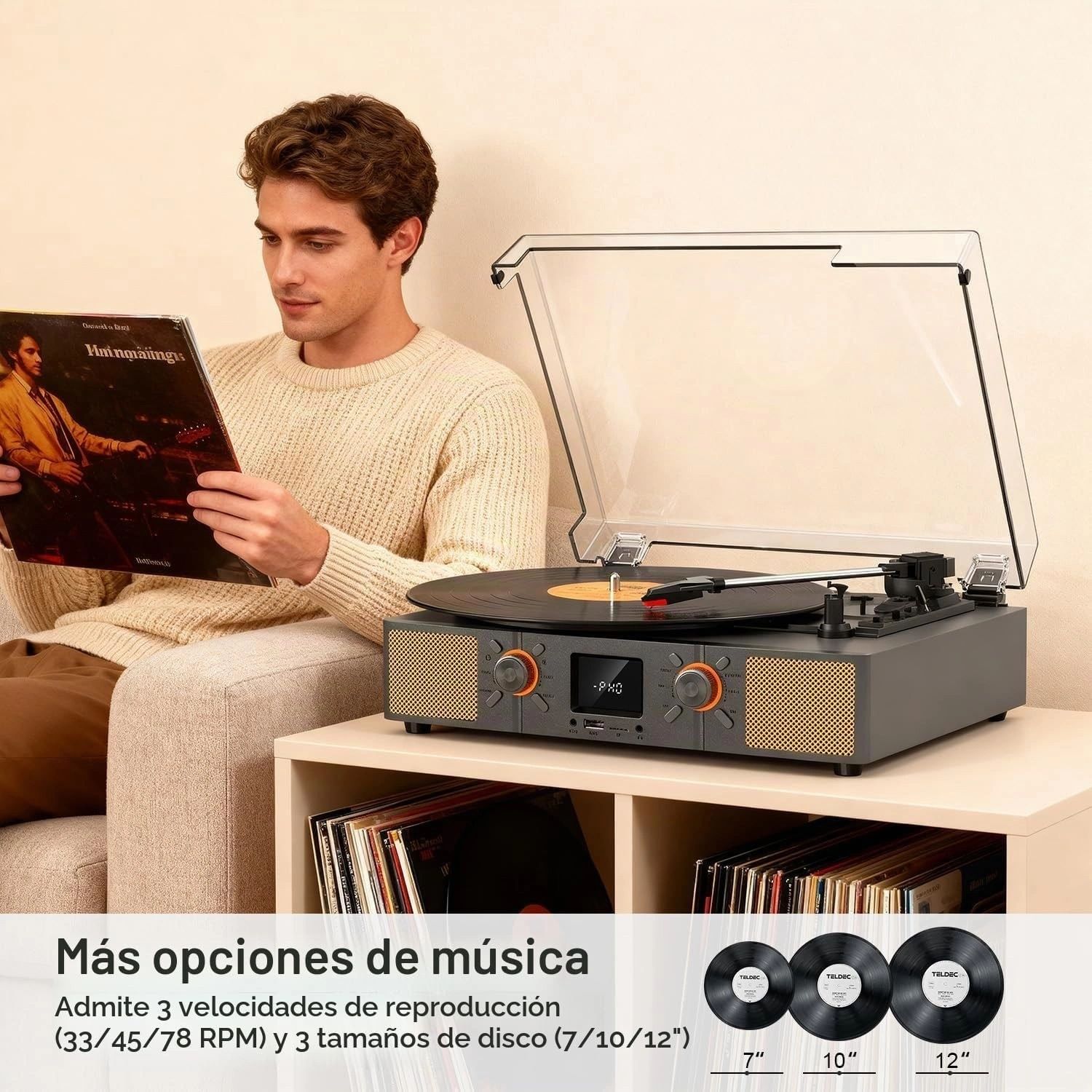 Tocadiscos Vinyls Link Gris vista 5