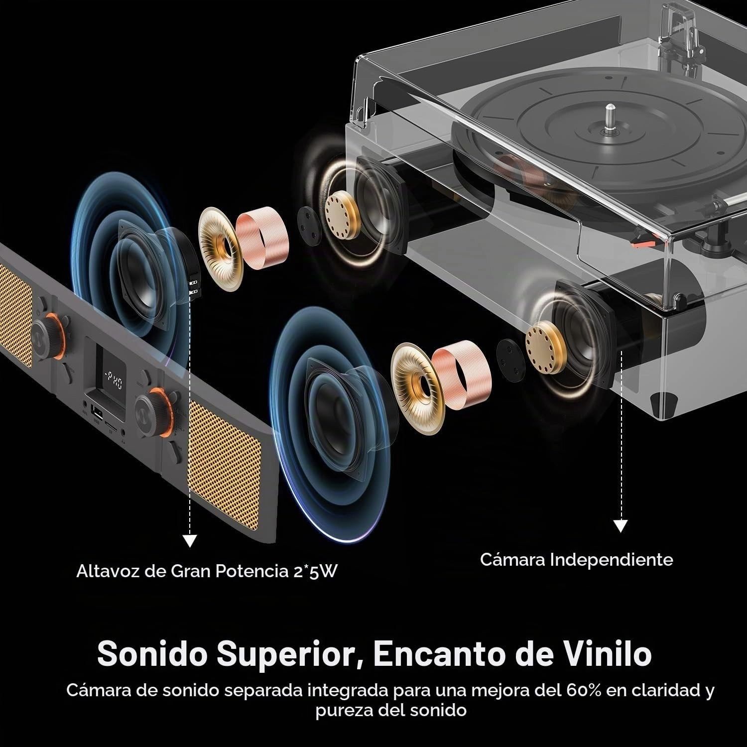 Tocadiscos Vinyls Link Gris vista 7