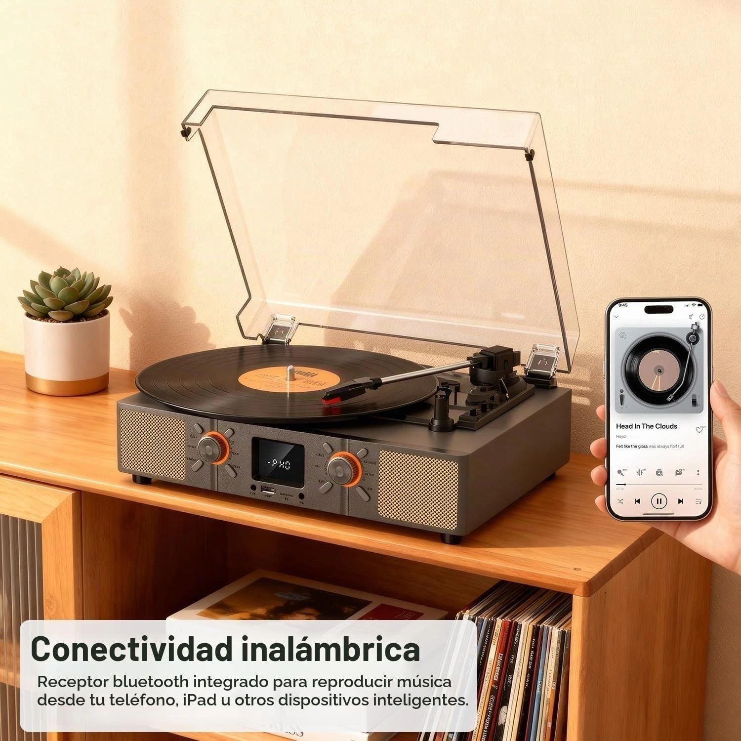 Tocadiscos Vinyls Link Gris vista 3