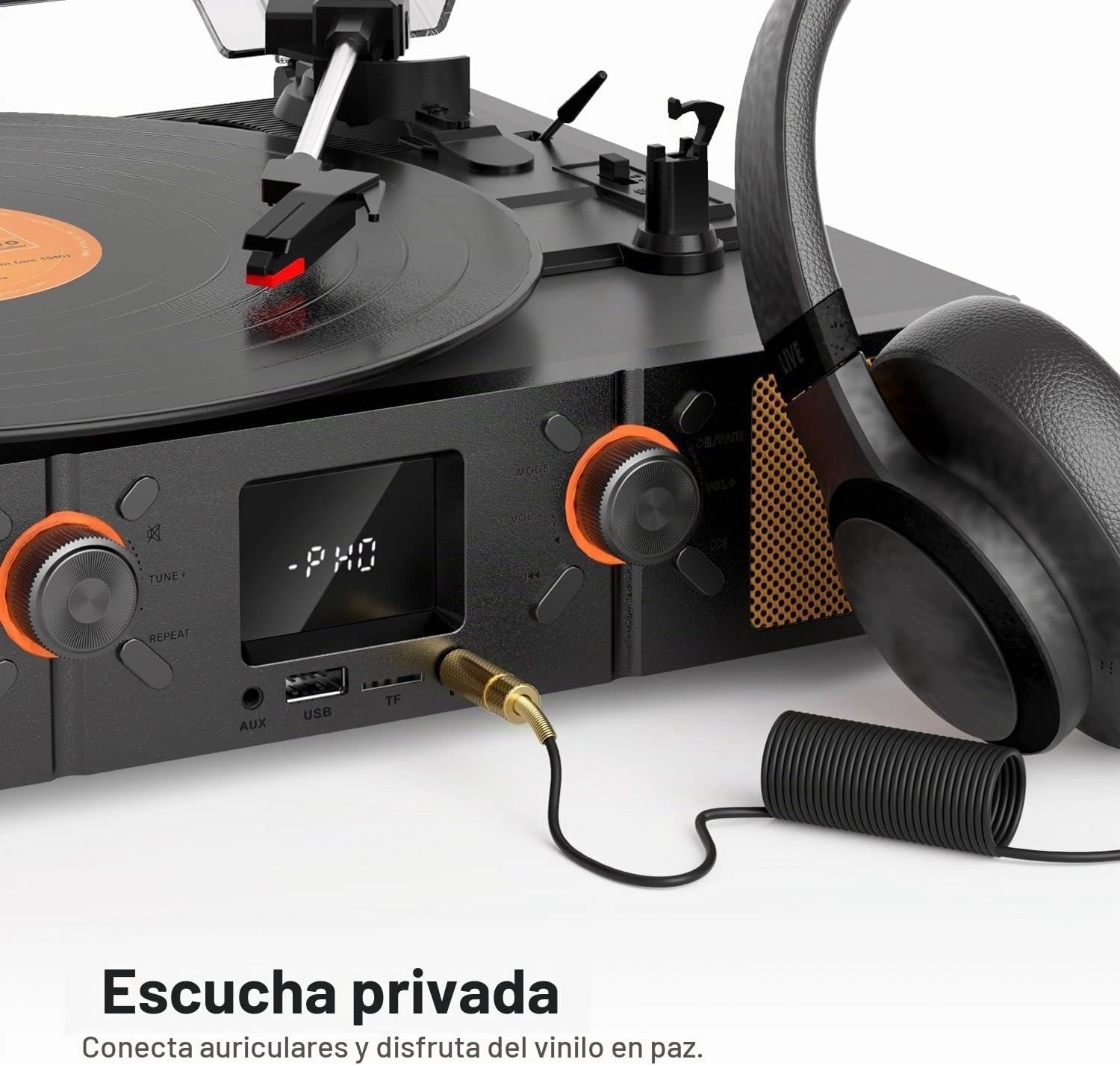 Tocadiscos Vinyls Link Gris vista 2