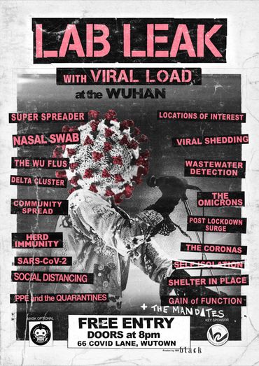 Punk gig lab leak flyer poster vintage photocopy +AB+ Aaron Black