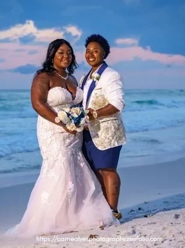 Same sex wedding Destin beach