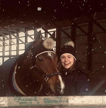 Jaylee Nowlan with Autumn Dancer aka Pumpkin