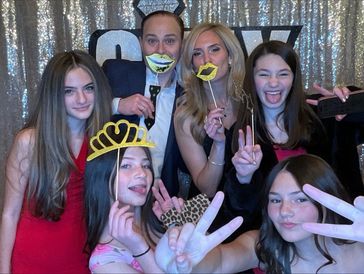 Bar mitzvah photo booth fun with family and friends in New Jersey