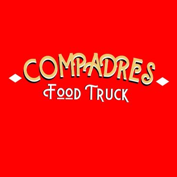 Logo of Compadres Food Truck with bold lettering on a red background.