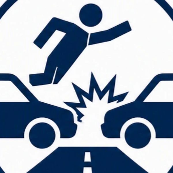 A logo graph representing a traffic collision