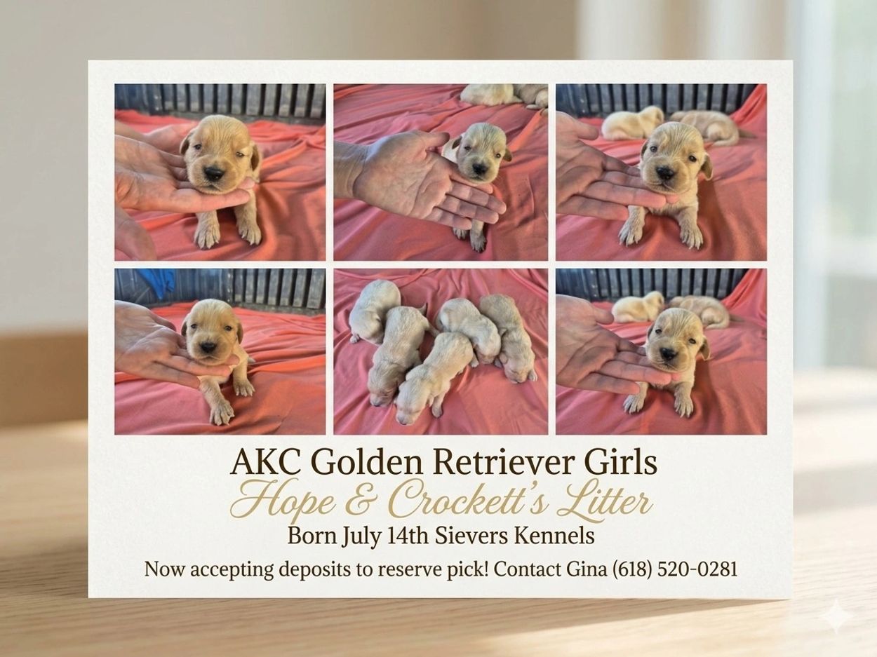 AKC GOLDEN RETRIEVER PUPS NOW ACCEPTING DEPOSITS TO RESERVE PICK
