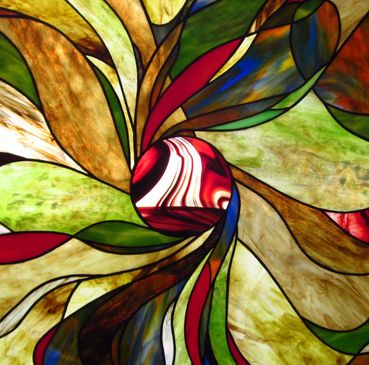 Original stained glass panel by Art Glass Ensembles