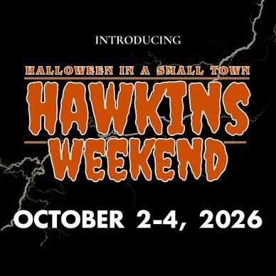 Announcement for Hawkins Weekend Halloween event in October 2026.