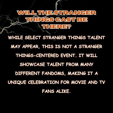 Text explaining Stranger Things cast may appear but event is a multi-fandom celebration.