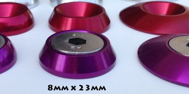 M8 Anodized Aluminum Beauty Washers finishing fender