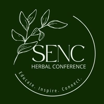 Logo of SENC Herbal Conference with botanical design and tagline.