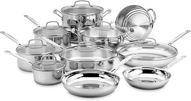 Cuisinart 17-Piece Cookware Set, Chef's Classic Steel Collection