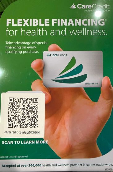 CareCredit ad promoting flexible financing for health and wellness.