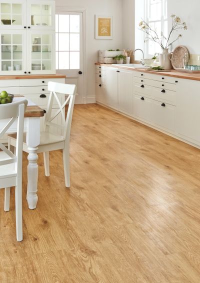 Providence Looselay Vinyl Flooring in an open plan kitchen with dining table
