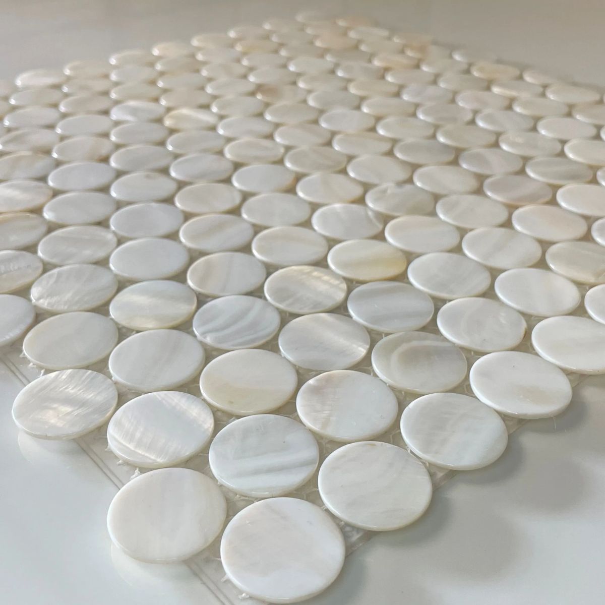 White Mother Of Pearl Round Mosaic