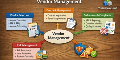 Diagram illustrating vendor management aspects and their connections.