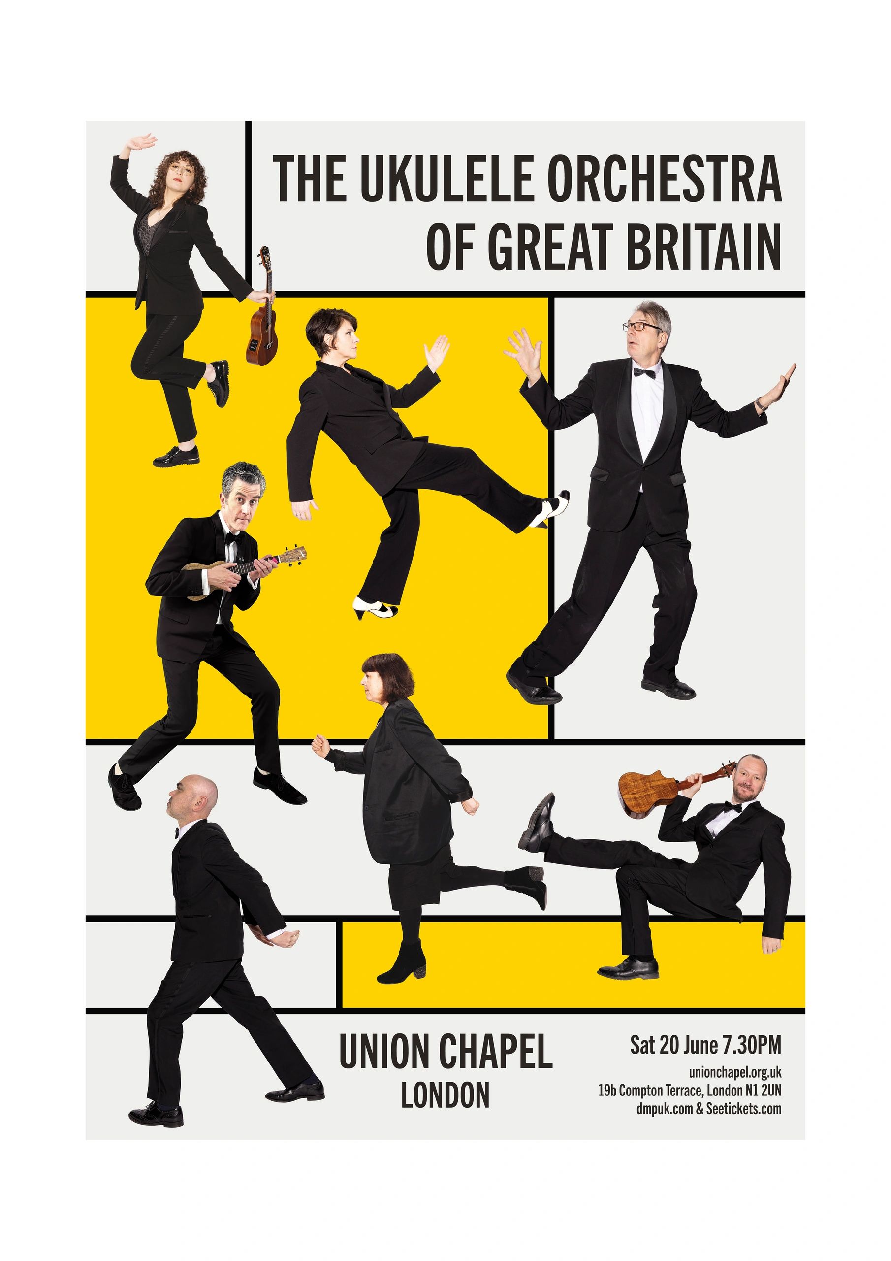 The Ukulele Orchestra of Great Britain performing at Union Chapel in London.