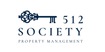 Logo of 512 Society Property Management with a vintage key.