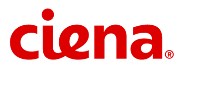 Logo of Ciena in red.
