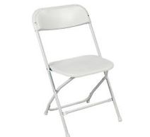 white folding chair, chair rental