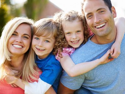 happy family with kids
