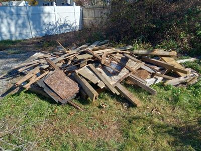 construction debris on front lawn in warwick ri