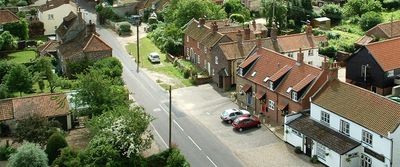 Aerial view of Church street, Wells-Next-the-Sea, Norfolk. 