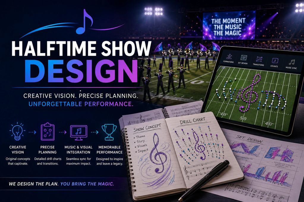 Halftime show design combining creative planning and technology for memorable performances.
