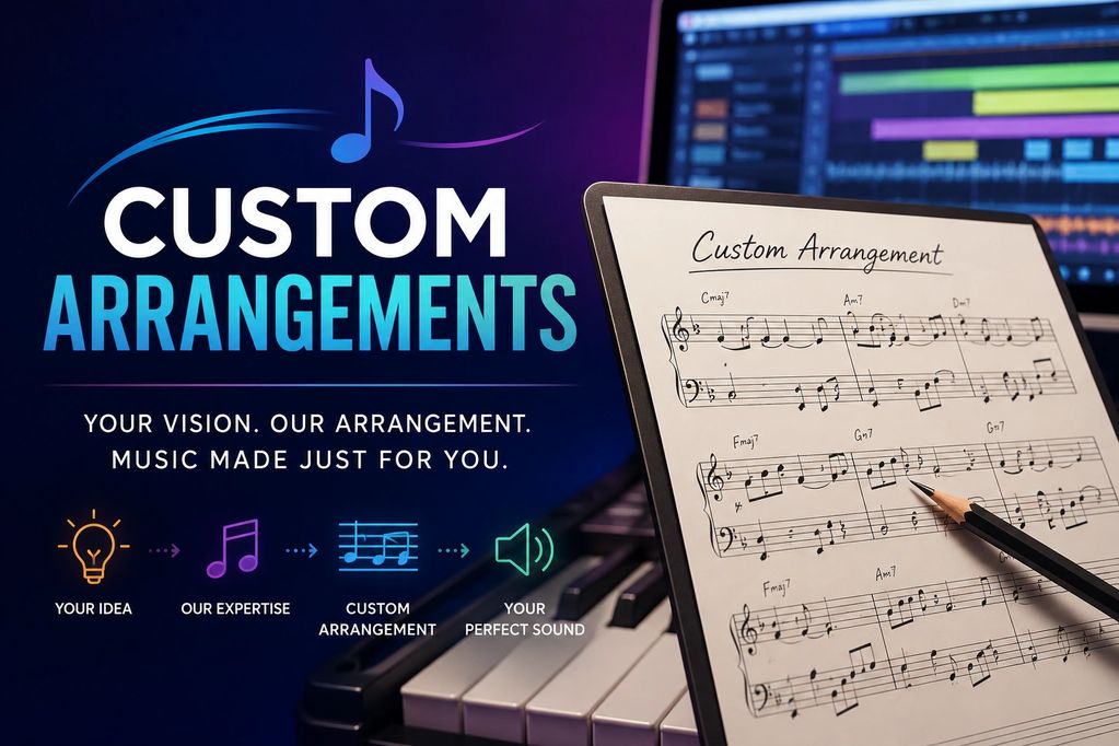 Custom music arrangements crafted from your ideas to perfect sound.