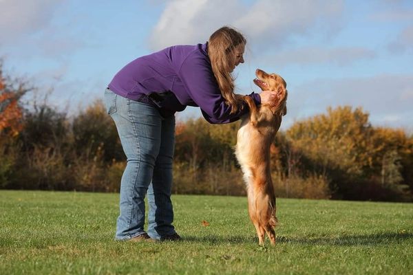 Lucy with her working cocker spaniel Pippa