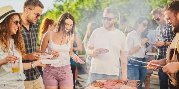 Hosts at a barbecue