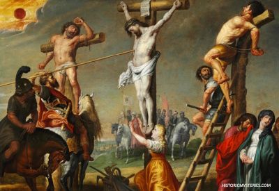 Crucifixion Lance Thrust- Life and History of Blessed Virgin Mary-www.LifeOfBlessedMary.com  