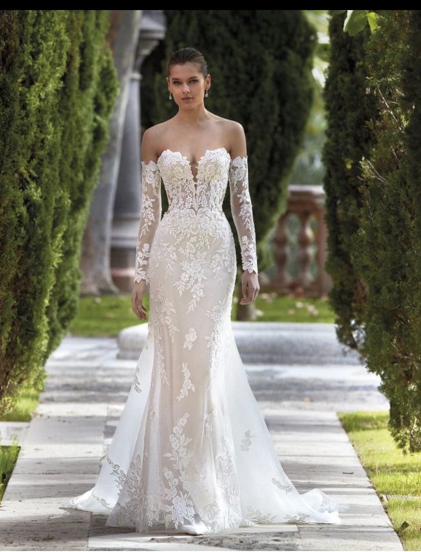 white christmas dresses Demetrios Illusions 3170 Satin Organza Wedding Dress – Instant Filters 2 main image 0