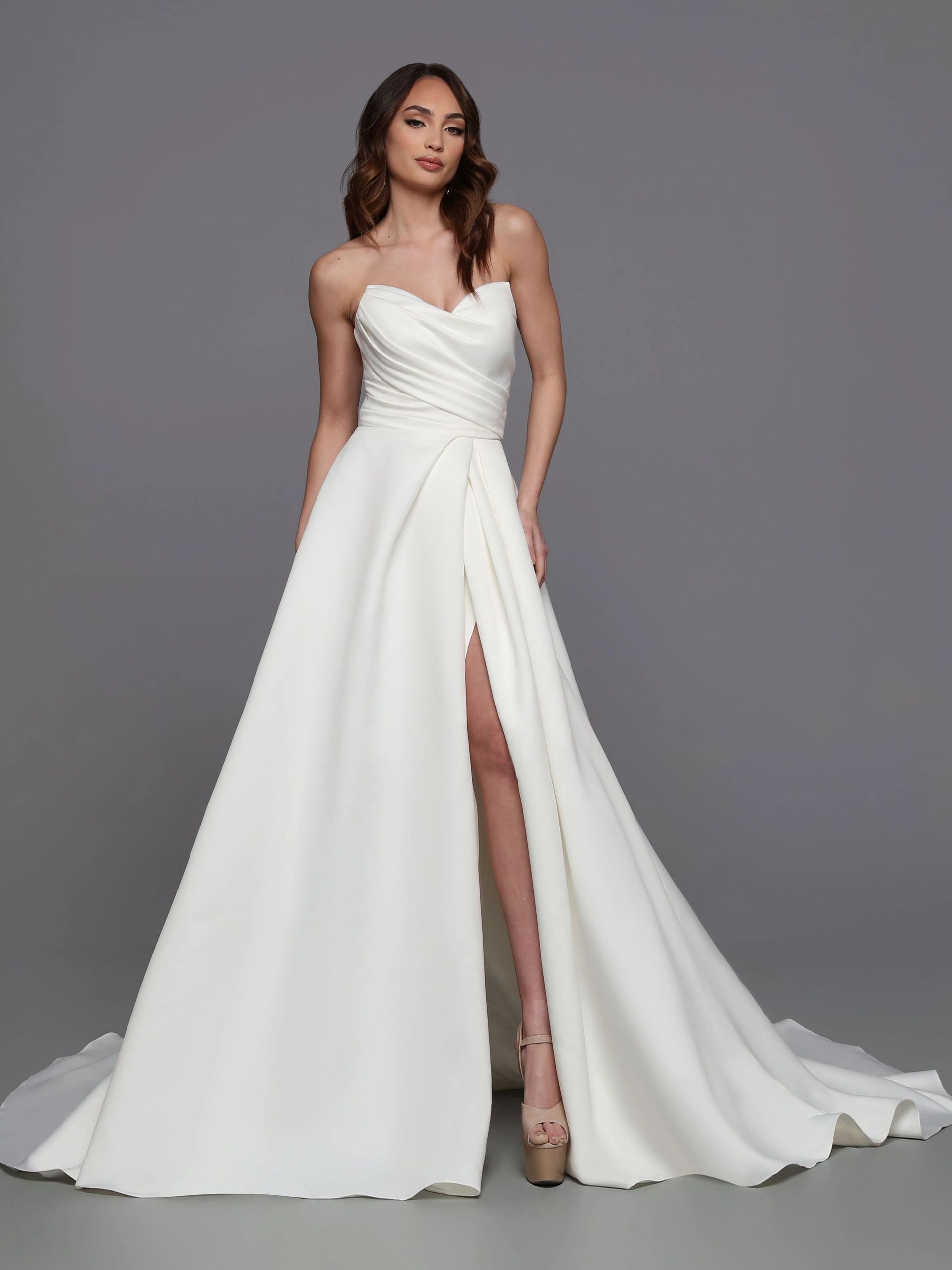 slim fit dress slacks LaDivine 7475C Plus Size Formal Long Sleeve Satin Dress – The Dress Outlet main image 1