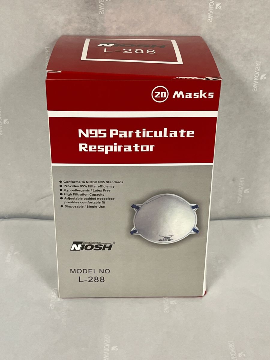 NIOSH N95 Particulate Respirator, Disposable box of 20