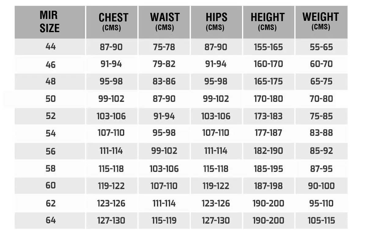 sizing-charts