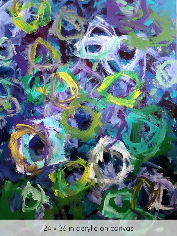 Abstract Green, yellow and white circles