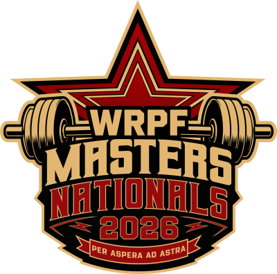 WRPF Masters Nationals 2026 logo with a star and barbell.