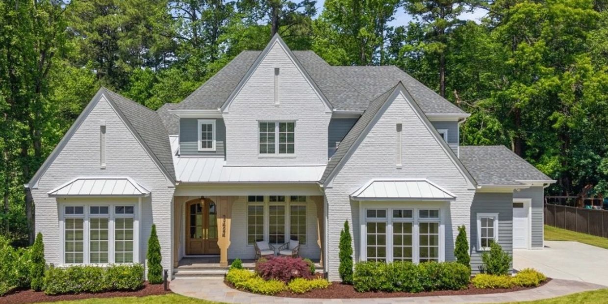 White painted brick home exterior, Raleigh NC painting project