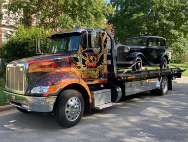 Towing a broken down classic car