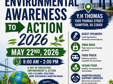 Environmental Awareness to Action event on May 22, 2026, in Hampton, VA.